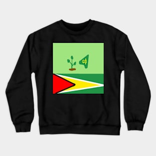 Sporty Guyana Design on Black Background Crewneck Sweatshirt